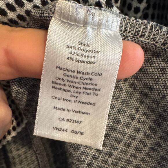 Talbots Polka Dot Top Black White Back Button Slit 3/4 Sleeve Sz 1X Women's - Picture 4 of 6